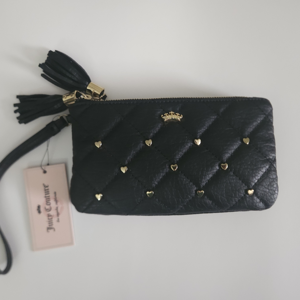 Juicy Couture Black Quilted Wristlet